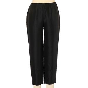 Ralph Lauren LRL Silk Black Ankle Crepe Pants 12